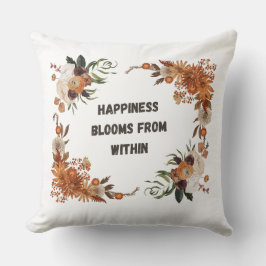 Glück blüht von innen: Florale Positivitätskunst Kissen
