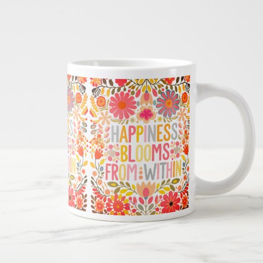 Glück blüht von innen Jumbo-Tasse (Rechts)