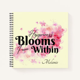 Glück blüht von innen notizblock