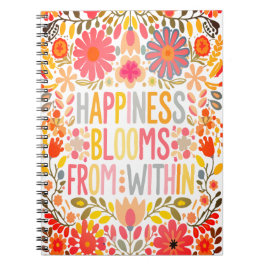 Glück blüht von innen notizblock