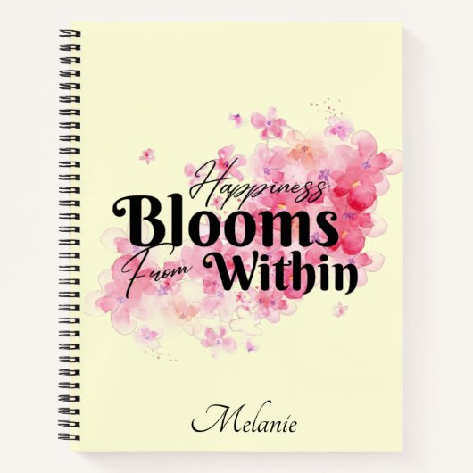 Glück blüht von innen notizblock (Vorderseite)