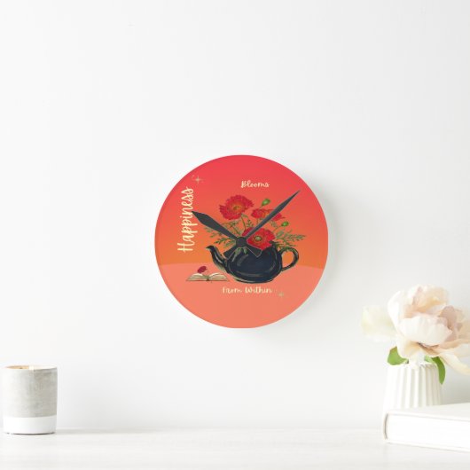 Glück blüht von innen runde wanduhr (Zuhause)