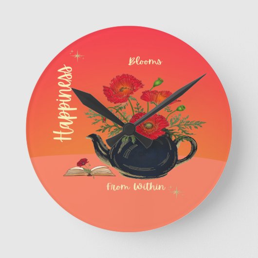 Glück blüht von innen runde wanduhr (Vorderseite)