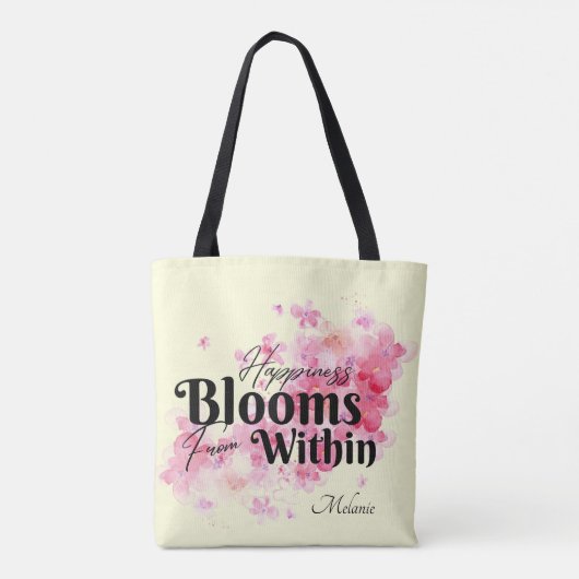 Glück blüht von innen tasche (Rückseite)