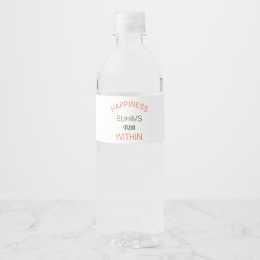 Glück blüht von innen wasserflaschenetikett (Vorderseite)