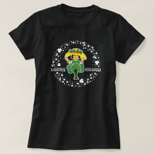 Glück Charm. Little Irish Girl St. Patrick's Day T-Shirt (Design vorne)