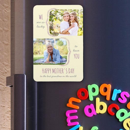 Glück, dass Sie Grandma 2 Foto Muttertag haben Magnet