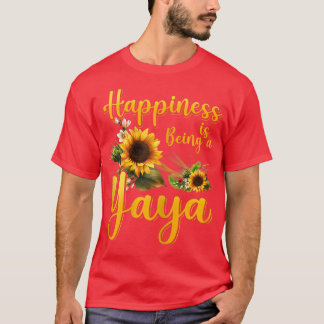Glück der Frauen ist Yaya Life Flower Art Gra T-Shirt