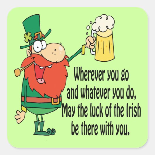 Glück der Iren Quadratischer Aufkleber (Vorderseite)