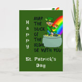 Glück der Irish St Patrick's Day Card Dankeskarte (Vorderseite)