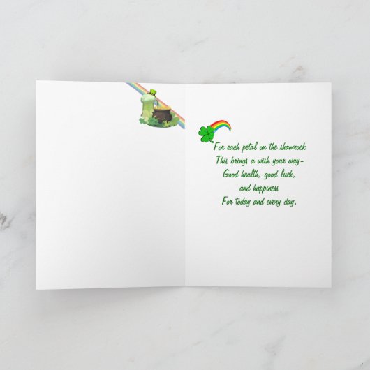 Glück des irischen Goldschatzes, Regenbogen, Karte (Innenseite)