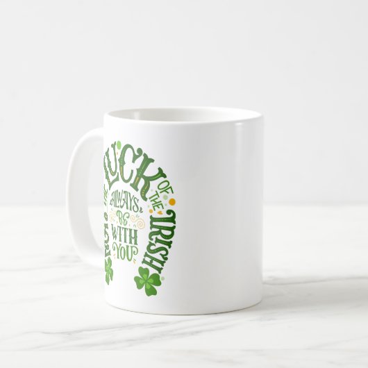 Glück des irischen Horseshoes Kaffeetasse (Vorderseite Links)