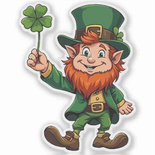 Glück des irischen Leprechaun Aufkleber (Vorderseite)