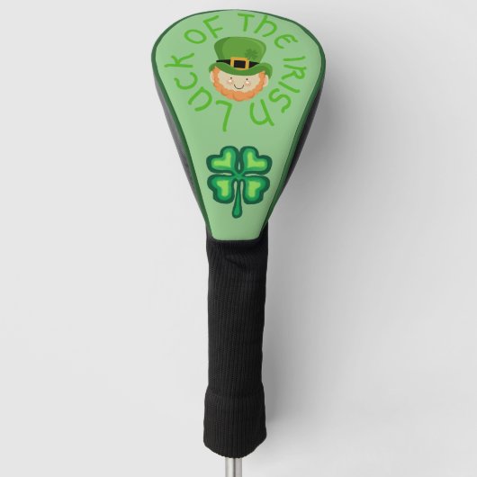 Glück des irischen Leprechaun und Kleeblatts Golf Headcover (Vorderseite)