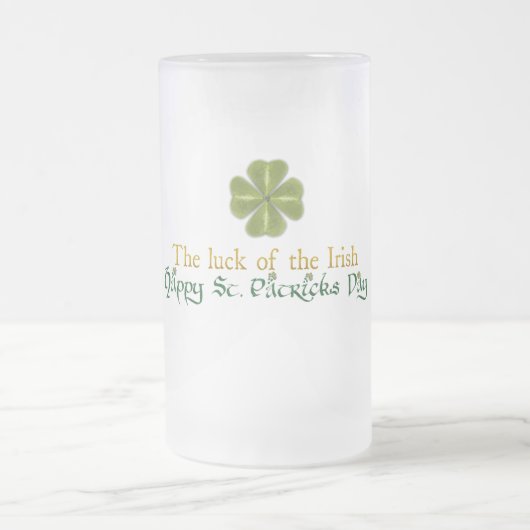 Glück des irischen Stein Mattglas Bierglas (Mittel)