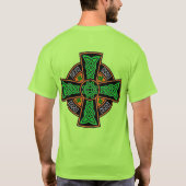 Glück des irischen Symbol keltischen Kreuz-Kleebla T-Shirt (Rückseite)