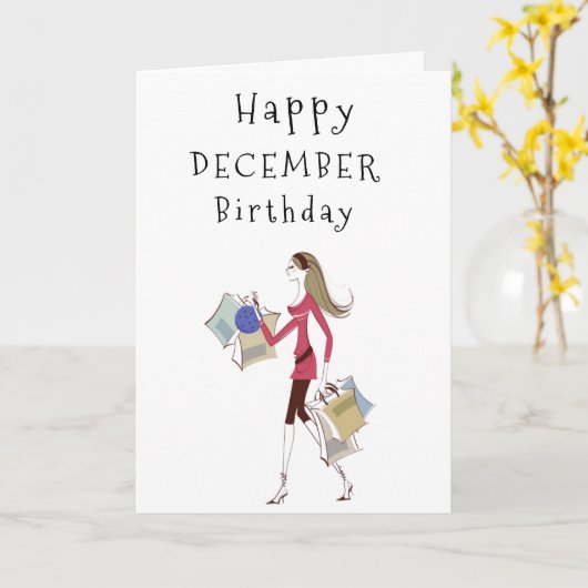 GLÜCK **DEZEMBER BIRTHDAY** KARTE (Gelbe Blume)