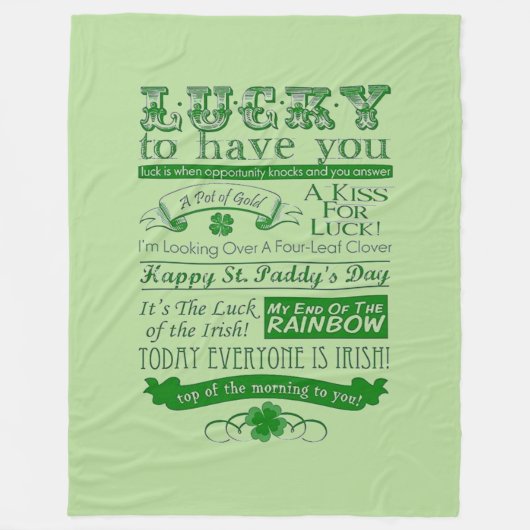 Glück, dich zu haben fleecedecke (Vorderseite)