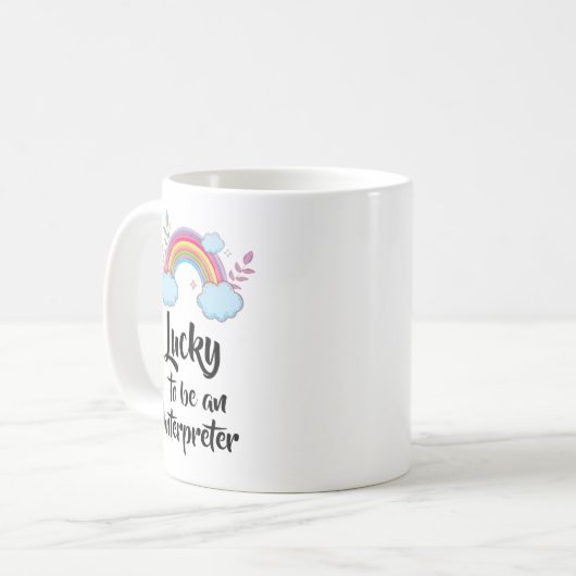 Glück, Dolmetscher-Tasse zu werden Kaffeetasse (Vorderseite Links)