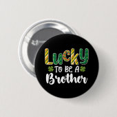 Glück, ein Bruder Familie St Patrick's Day zu sein Button (Vorne & Hinten)