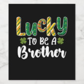 Glück, ein Bruder Familie St Patrick's Day zu sein Weinetikett (Einzelnes Label)