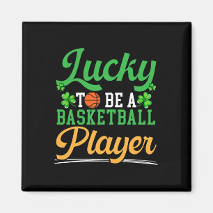 Glück, ein bysketbyll Spieler St. Patrick's Day zu Magnet