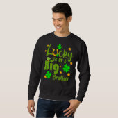 Glück, ein großer Bruder St Patrick's Day Gender z Sweatshirt (Vorne ganz)