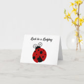 Glück ein Ladybug Niedlich Cartoon Insektendesign Karte (Gelbe Blume)