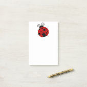 Glück ein Ladybug Niedlich Cartoon Insektendesign Post-it Klebezettel (Auf Schreibtisch)
