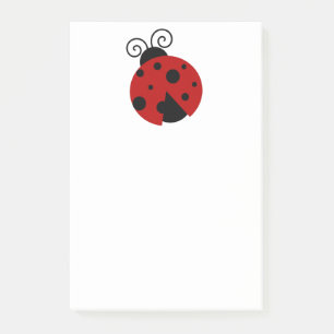 Glück ein Ladybug Niedlich Cartoon Insektendesign Post-it Klebezettel