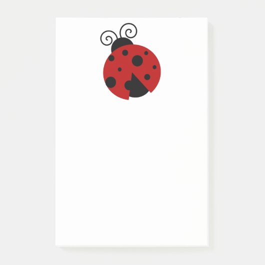 Glück ein Ladybug Niedlich Cartoon Insektendesign Post-it Klebezettel (Vorderseite)