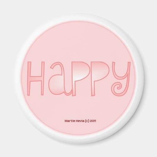 Glück - Ein positives Wort Magnet (Vorne)