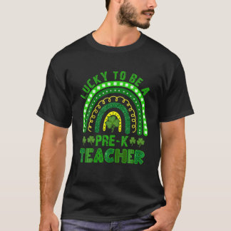 Glück, ein Pre-K Lehrer Rainbow St Patrick's D T-Shirt