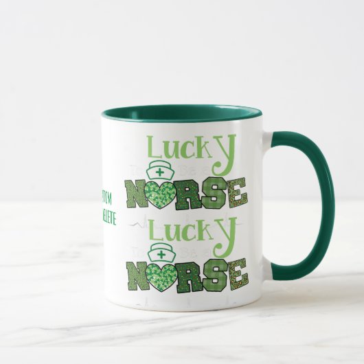 Glück, ein St Patrick's Nurse Kleeblatt Klee zu se Tasse (Rechts)