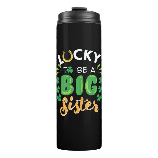 Glück, eine große Schwester St Patricks Day Schwan Thermosbecher (Vorderseite)