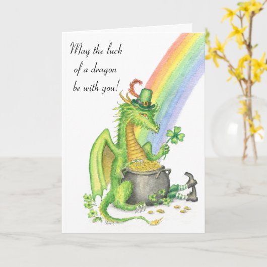 Glück einer Drachekarte Karte (Gelbe Blume)