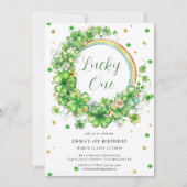 Glück Eins | St. Patrick's Day 1. Geburtstag Einladung (Vorderseite)
