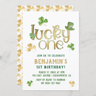 Glück Eins | St Patrick's Day First Birthday Einladung