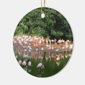 Glück Flamingo Schwarm Keramik Ornament (Links)