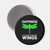 Glück fliegt mit Libellen Magnet (Vorderseite/Rückseite)