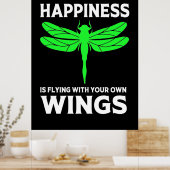 Glück fliegt mit Libellen Poster (Küche)