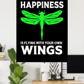 Glück fliegt mit Libellen Poster (Heimbüro)