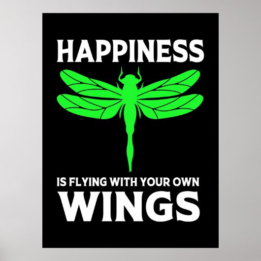 Glück fliegt mit Libellen Poster (Vorne)