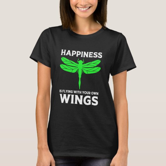 Glück fliegt mit Libellen T-Shirt (Vorderseite)