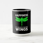 Glück fliegt mit Libellen Tasse (Zentrum)