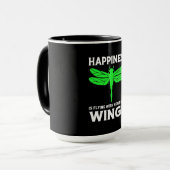 Glück fliegt mit Libellen Tasse (Vorderseite Links)
