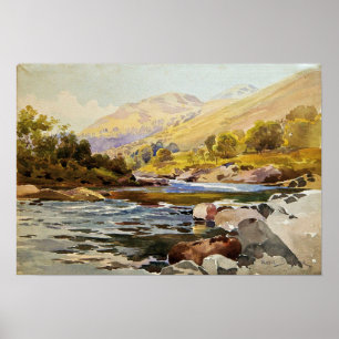 Glück - Flusslandschaft Poster