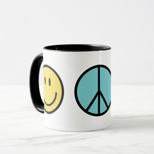 Glück-Friedensfreiheits-Tasse Tasse (Vorderseite Links)