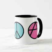 Glück-Friedensfreiheits-Tasse Tasse (VorderseiteRechts)