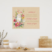 Glück fühlt sich gut Verse Poster (Küche)